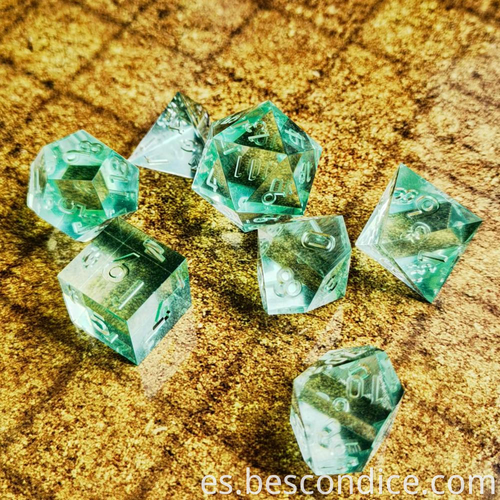 Crystal Unpainted Sharp Edged Dnd Dice Set 2